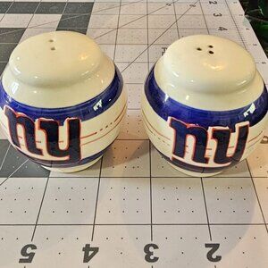 New York Giants Ceramic Football Salt & Pepper Shakers